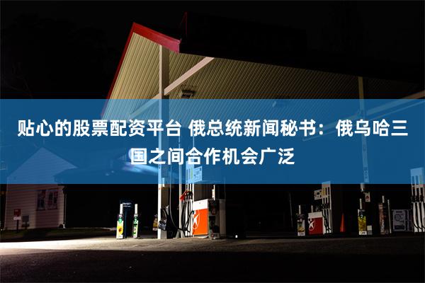 贴心的股票配资平台 俄总统新闻秘书：俄乌哈三国之间合作机会广泛