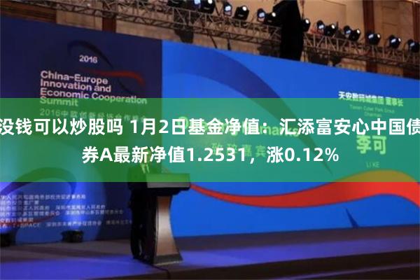 没钱可以炒股吗 1月2日基金净值：汇添富安心中国债券A最新净值1.2531，涨0.12%